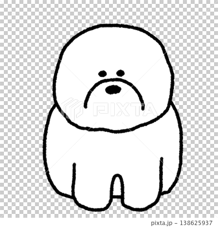 Illustration of a fluffy white dog Illustration of a fluffy white dog 138625937