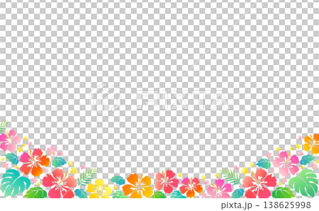 Simple hibiscus silhouette frame 2_horizontal Simple hibiscus silhouette frame 2_horizontal 138625998