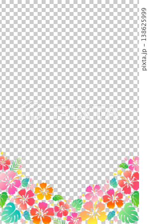 Simple hibiscus silhouette frame 2_vertical Simple hibiscus silhouette frame 2_vertical 138625999