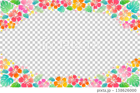 Simple hibiscus silhouette frame 3_horizontal Simple hibiscus silhouette frame 3_horizontal 138626000
