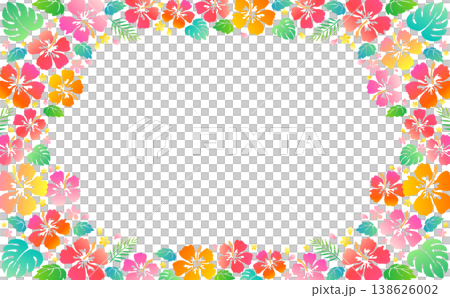 Simple hibiscus silhouette frame 4_horizontal Simple hibiscus silhouette frame 4_horizontal 138626002