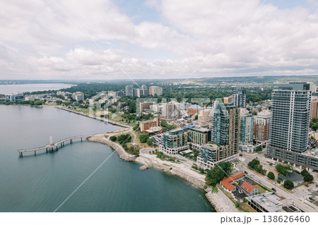 Skyline With Residential Towers Along Peaceful Maritime Promenade Skyline With Residential Towers Along Peaceful Maritime Promenade 138626460