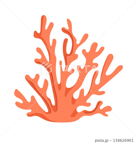 Pink sea coral branch icon isolated on white background Pink sea coral branch icon isolated on white background 138626901