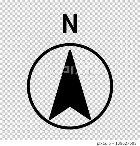Directional symbols for maps and drawings; north-facing markers for real estate floor plans, guide maps, and architectural drawings. Directional symbols for maps and drawings; north-facing markers for real estate floor plans, guide maps, and architectural drawings. 138627085