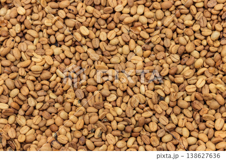 Background of the raw coffee beans 138627636