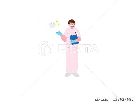 歯科衛生士の女性のイラスト 138627686