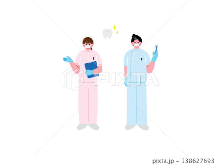 歯医者で働く男女のイラスト 138627693