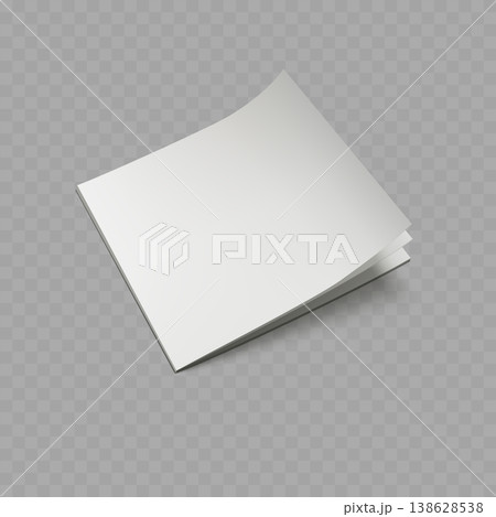 Realistic Floating Blank Brochure Mockup Set. Vector White Softcover Magazine or Booklet Templates with Shadow. 138628538