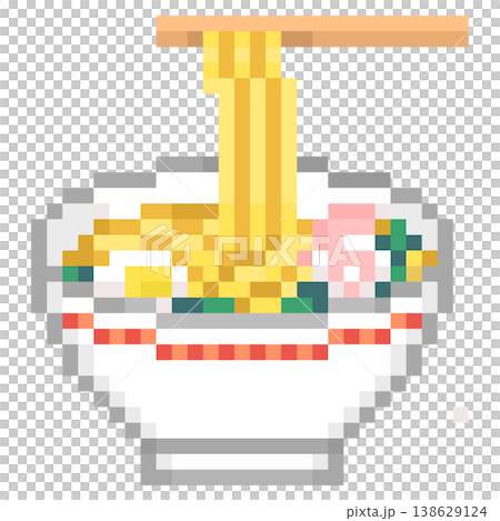 Pixel illustration of ramen 138629124