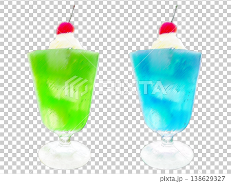 colorful cream soda illustration 138629327