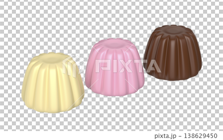 Chocolate, vanilla and strawberry pudding desserts Chocolate, vanilla and strawberry pudding desserts 138629450