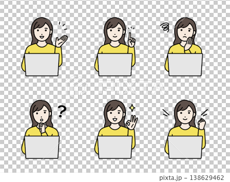 PC 女性臉部表情套裝 PC 女性臉部表情套裝 138629462