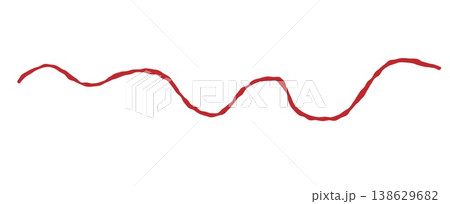 Red thread line. Minimal doodle isolated vector illustration 138629682