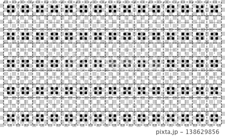多彩な幾何学オーナメントが並ぶ装飾的な方眼グリッド背景 138629856