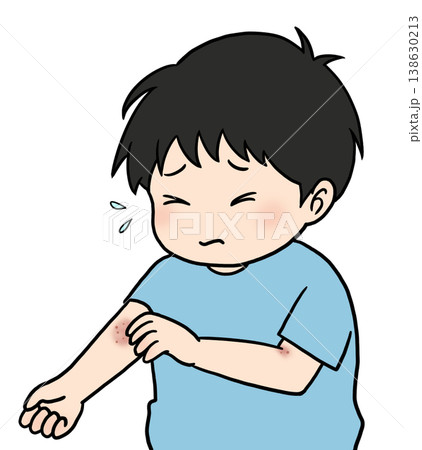湿疹を掻く男の子のイラスト 湿疹を掻く男の子のイラスト 138630213