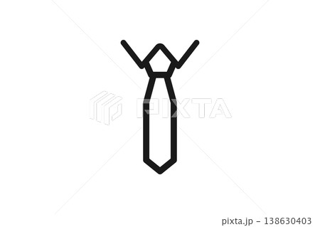 シンプルなネクタイの線画アイコン 138630403