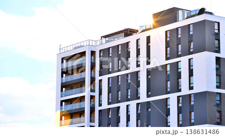Apartments in residential complex. Housing structure at modern house. Architecture for property investment. and architecture details. Urban abstract - windows of apartment building. Apartments in residential complex. Housing structure at modern house. Architecture for property investment. and architecture details. Urban abstract - windows of apartment building. 138631486