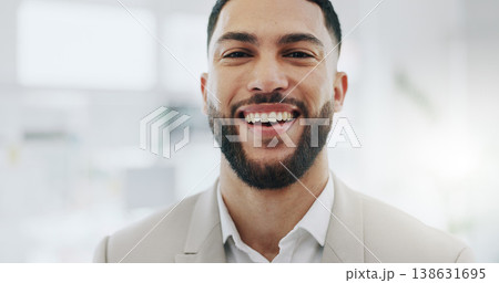 Portrait of happy businessman, pride in office and confident project manager at engineering agency. Face of man, design business leader with smile and positive mindset for entrepreneur at startup. 138631695