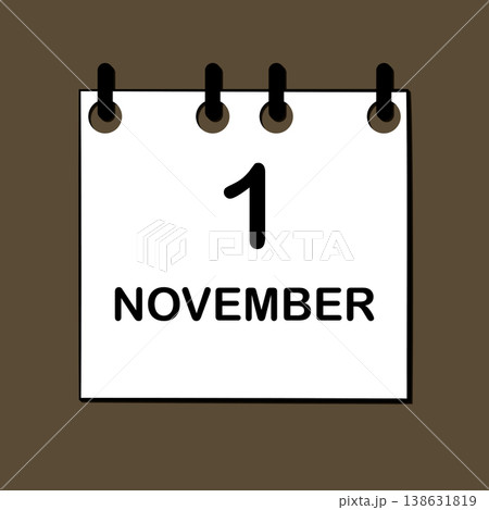 November 1. Daily Calendar icon for design. Simple design for business brochure, flyer, print media, advertisement. Easily editable 138631819