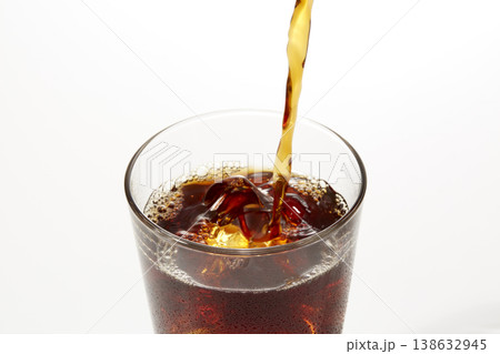 白いバックのアイスコーヒーのイメージ 138632945