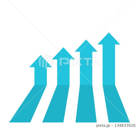 Arrows going up illustration representing business competition, profit growth, success, progress, and positive financial performance, ideal for analytics, marketing, presentations, reports, and Arrows going up illustration representing business competition, profit growth, success, progress, and positive financial performance, ideal for analytics, marketing, presentations, reports, and 138633026