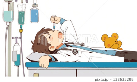寝そべっている医師 138633299