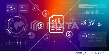 digital financial report and business documentation icon on futuristic background data analytics dashboard representing corporate accounting global audit investment strategy 138633348