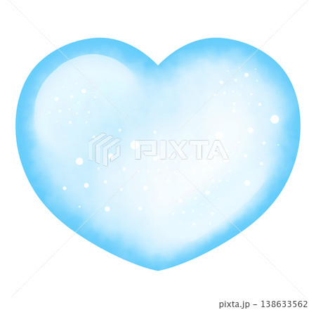 透明感のある青色のハートのイラスト 138633562