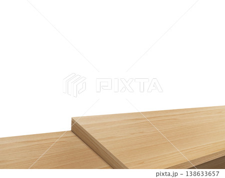 An empty natural wood table against a white background. An empty natural wood table against a white background. 138633657