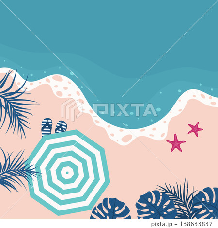 ocean beach with parasol ocean beach with parasol 138633837