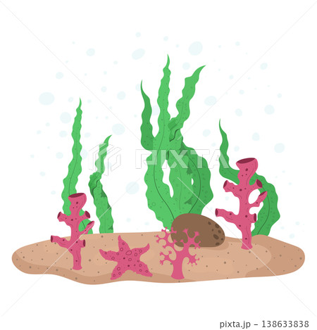 underwater life vector illustration 138633838