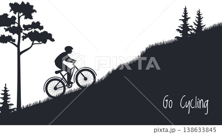 Silhouette of bike rider Silhouette of bike rider 138633845