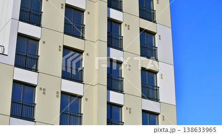 Apartments in residential complex. Housing structure at modern house. Architecture for property investment. and architecture details. Urban abstract - windows of apartment building. Apartments in residential complex. Housing structure at modern house. Architecture for property investment. and architecture details. Urban abstract - windows of apartment building. 138633965