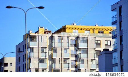 Apartments in residential complex. Housing structure at modern house. Architecture for property investment. and architecture details. Urban abstract - windows of apartment building. Apartments in residential complex. Housing structure at modern house. Architecture for property investment. and architecture details. Urban abstract - windows of apartment building. 138634072