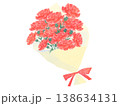 母の日の赤いカーネーションの花束 138634131