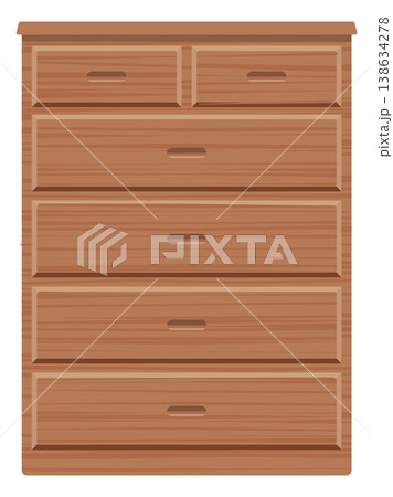 シンプルで可愛いタンスのイメージイラスト シンプルで可愛いタンスのイメージイラスト 138634278