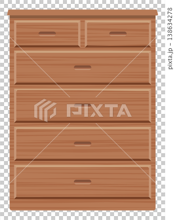 シンプルで可愛いタンスのイメージイラスト シンプルで可愛いタンスのイメージイラスト 138634278
