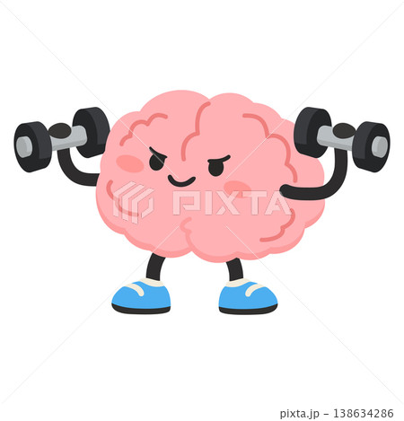 Brain lifting weights for mental strength and fitness 138634286
