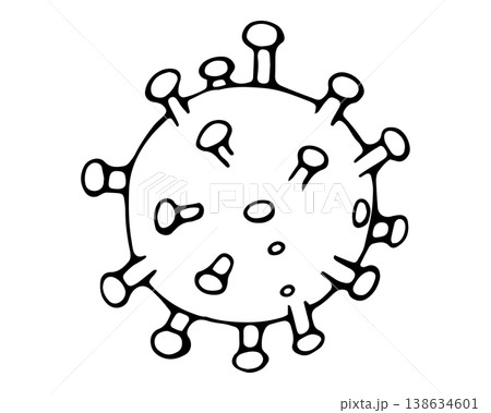 Virus bacteria microbiology infection doodle illustration 138634601