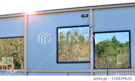 A rooms made of glass and metal for shops or offices. Construction industry. Rental property. A rooms made of glass and metal for shops or offices. Construction industry. Rental property. 138634628