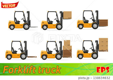 forklift cargo truck vector illustration 138634632