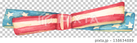 American Flag Bow Watercolor Illustration American Flag Bow Watercolor Illustration 138634889