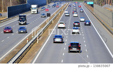 Warsaw, Poland. 1 March 2026. View of cars on the expressway S2, southern bypass of Warsaw in Wawer district. Warsaw, Poland. 1 March 2026. View of cars on the expressway S2, southern bypass of Warsaw in Wawer district. 138635007