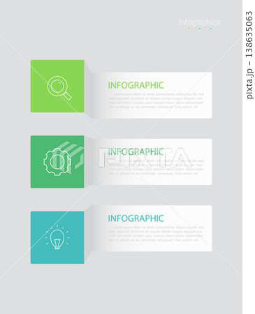 Infographic 3 options design elements for your business data. Vector Illustration 138635063