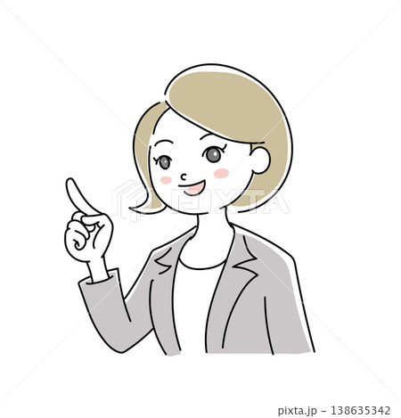 ビジネス女性笑顔イラスト1-2 ビジネス女性笑顔イラスト1-2 138635342