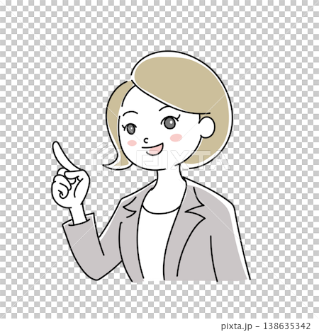 ビジネス女性笑顔イラスト1-2 ビジネス女性笑顔イラスト1-2 138635342
