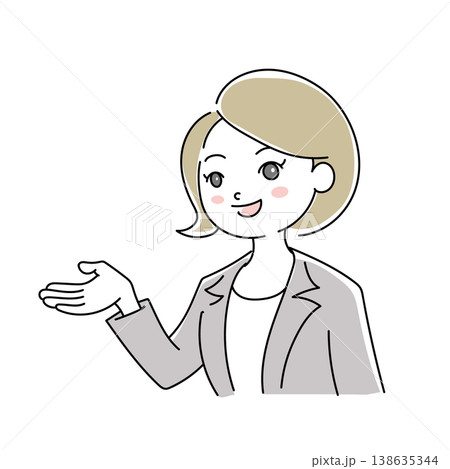 ビジネス女性笑顔イラスト1-4 ビジネス女性笑顔イラスト1-4 138635344