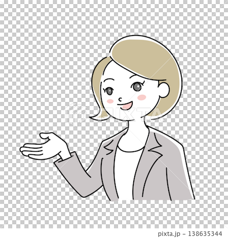 ビジネス女性笑顔イラスト1-4 ビジネス女性笑顔イラスト1-4 138635344