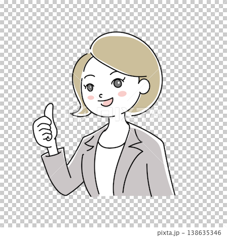 ビジネス女性笑顔イラスト1-6 ビジネス女性笑顔イラスト1-6 138635346