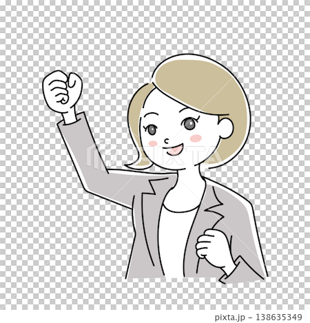 ビジネス女性笑顔イラスト1-9 ビジネス女性笑顔イラスト1-9 138635349